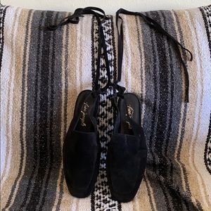Free People black suede lace up shoe